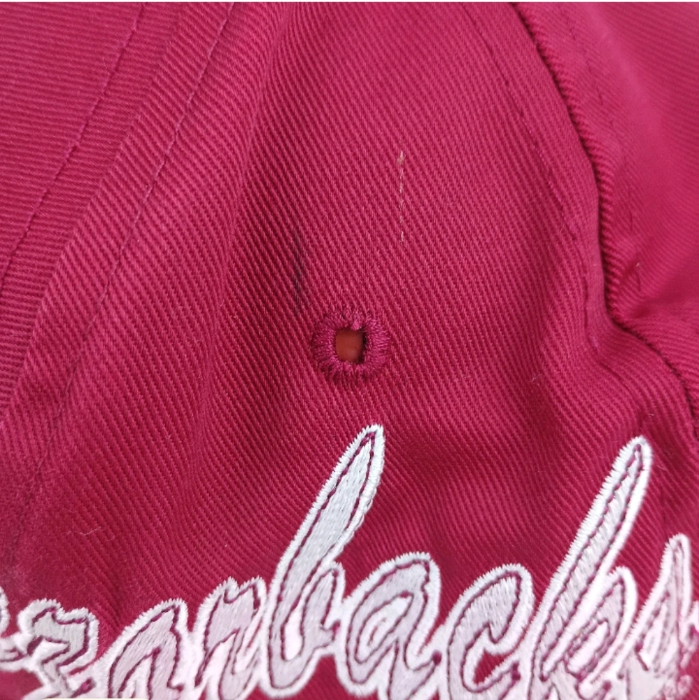 Arkansas Razorback Falcon Headwear Embroidered Logo Cap Hat Adjustable Strap. - Picture 4 of 12